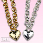 Puffed Heart Chunky Chain