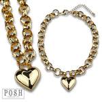 Puffed Heart Chunky Chain