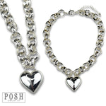 Puffed Heart Chunky Chain