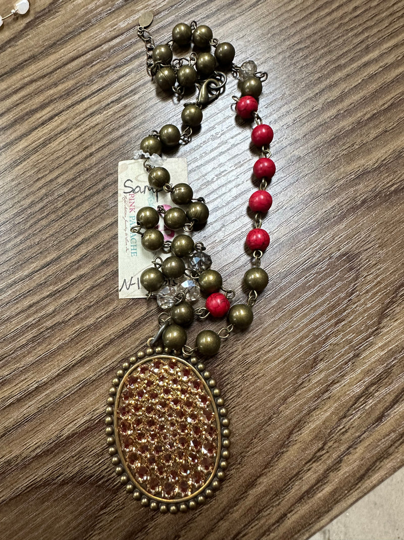 Red & Bronze Vintage necklace