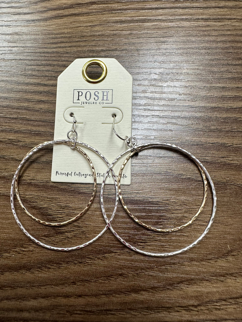 Silver & Gold Hoops 9PE205SG