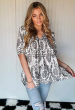 Black & White Paisley Top