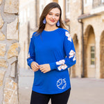 Blue Baseball Bow Top