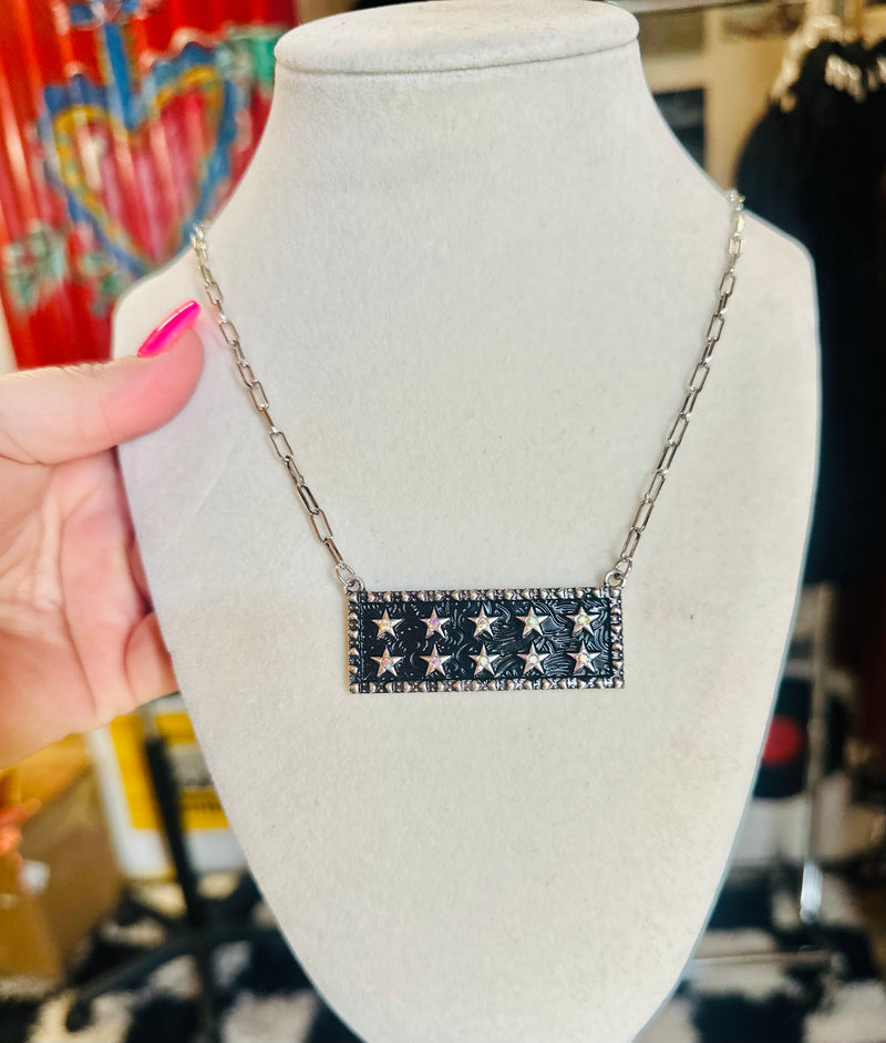 Black Star Bar Necklace