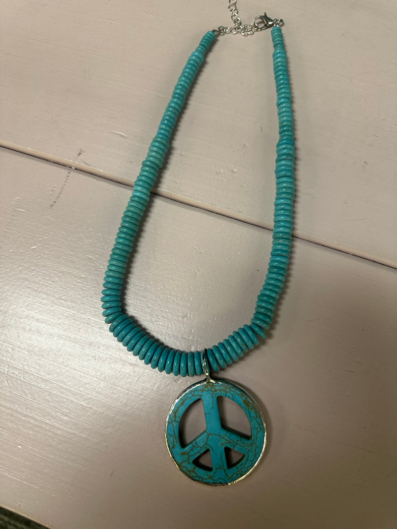 Peace Necklace Turquoise