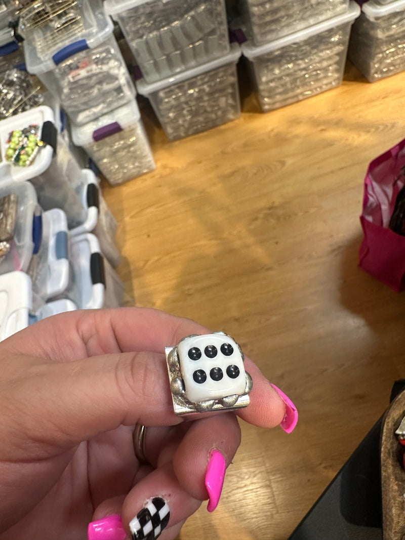 White Dice Ring