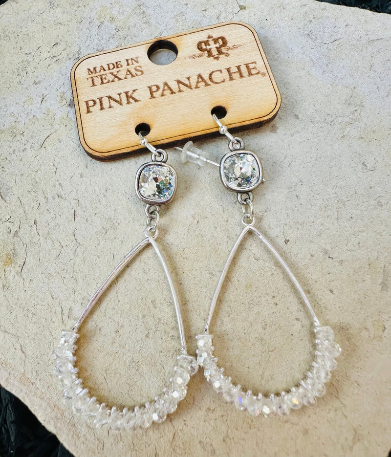 Clear & Silver Earrings - Pink Panache