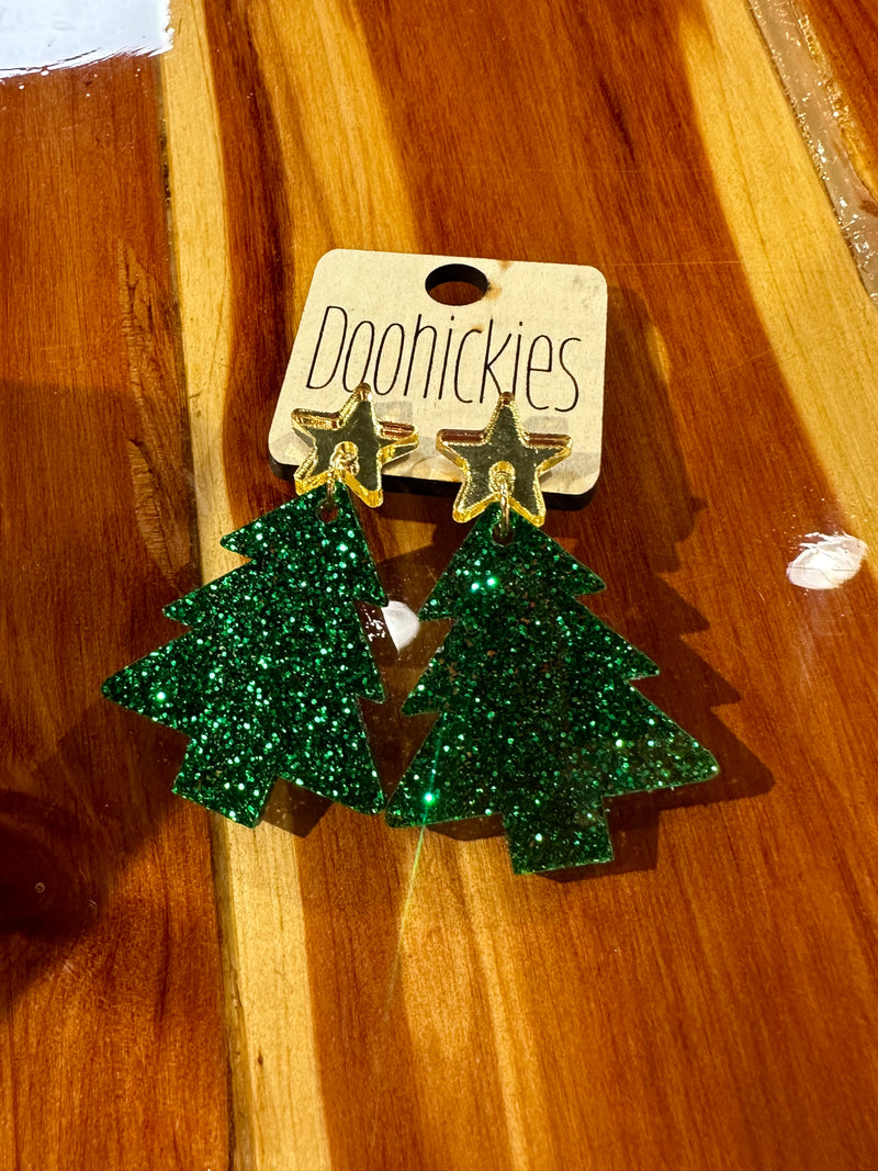 Green Glitter Trees