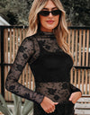 Black Icon Floral Lace Mesh