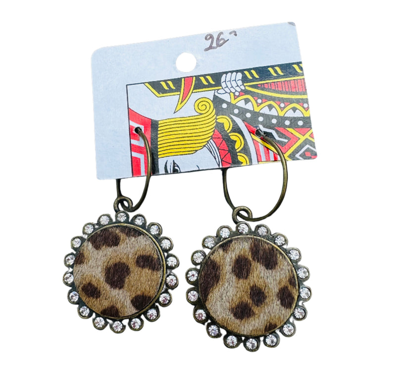 Round Leopard Earrings