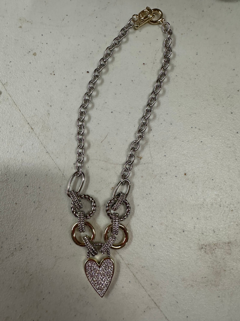 Rhinestone Heart Necklace