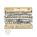 Silver Bracelet Set - Pink Panache