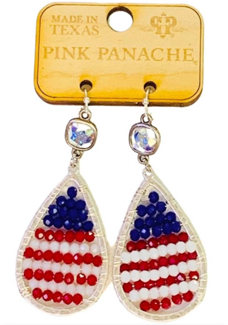 Flag Earrings - Pink Panache