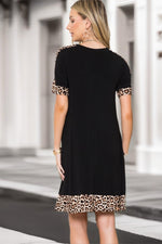 Pop Of Leopard Dress - Black