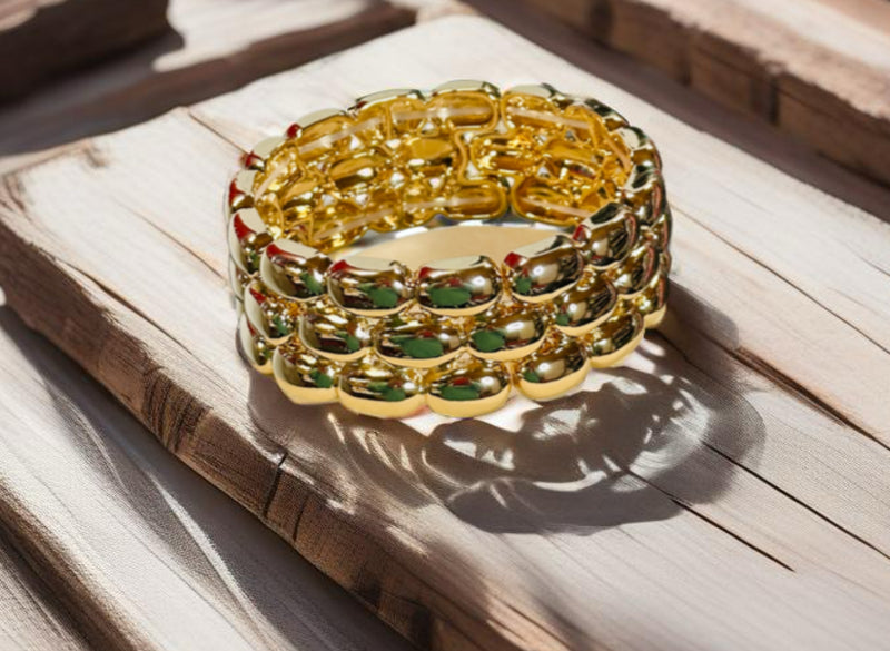 Gold Textured Stretch Bracelet