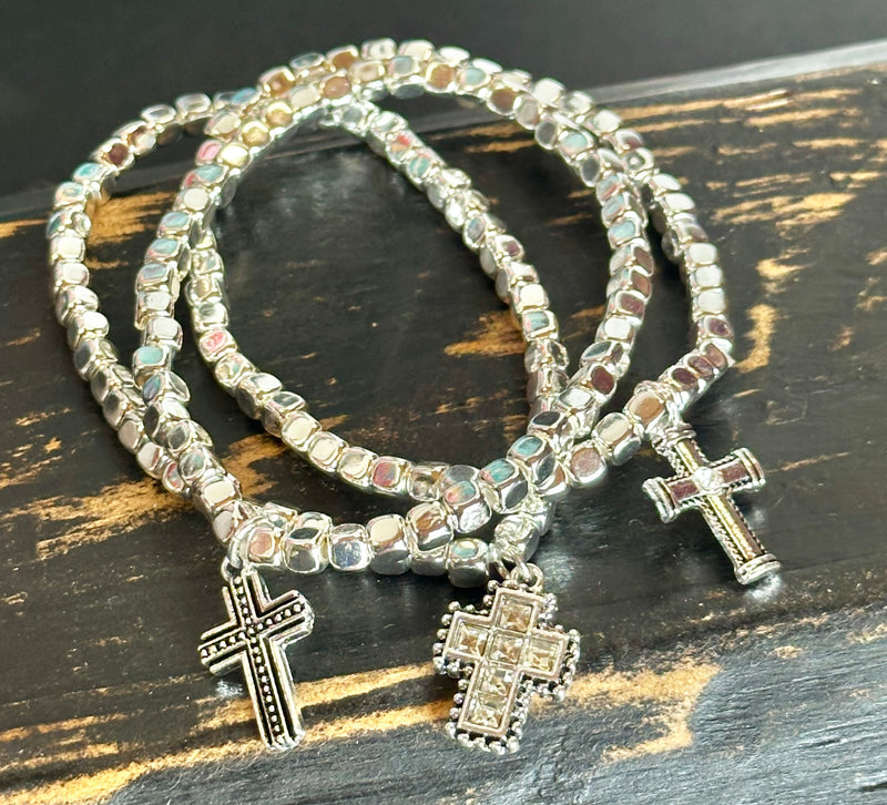 3 Bracelet Set Cross