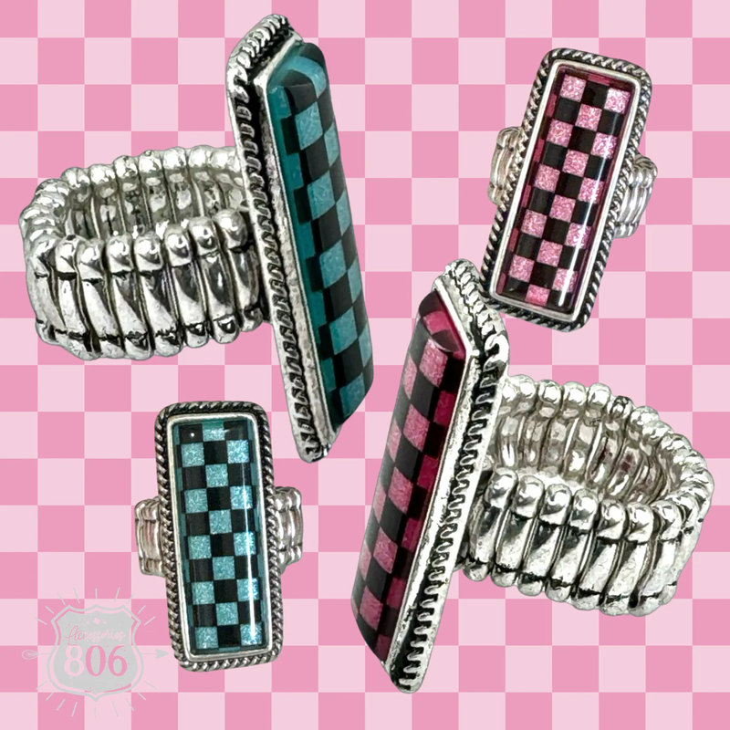 Checkered Stretch Rings