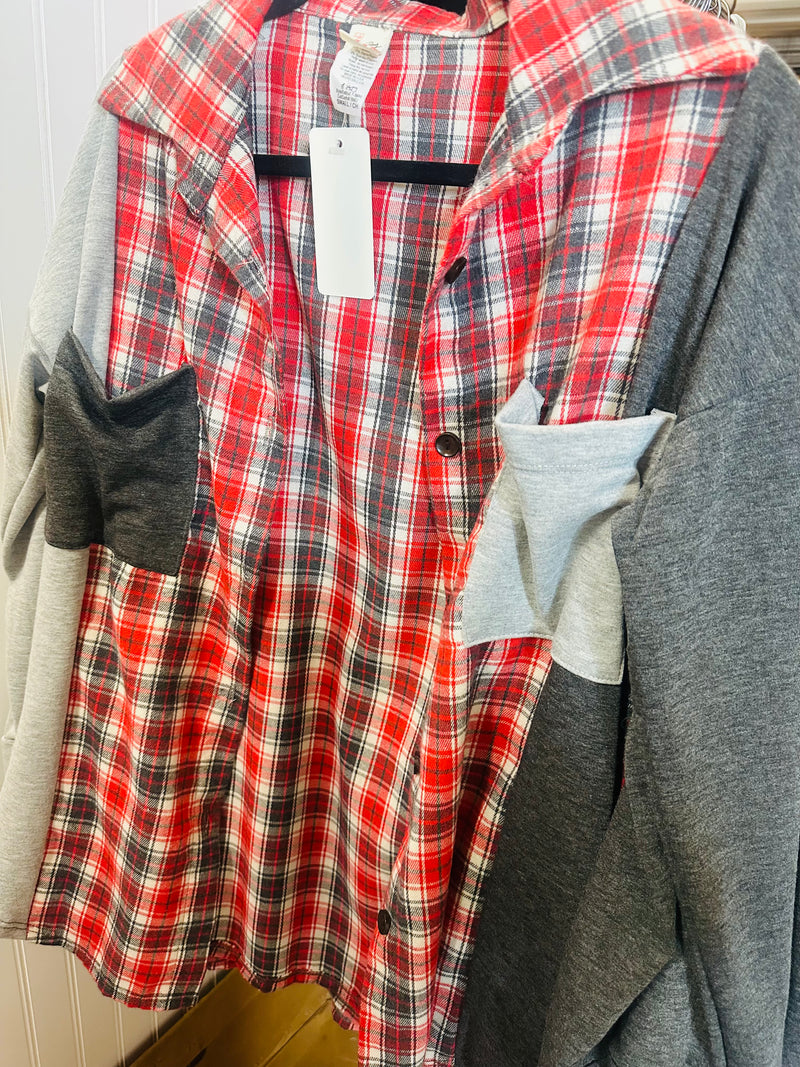Plaid Colorblock Cardigan