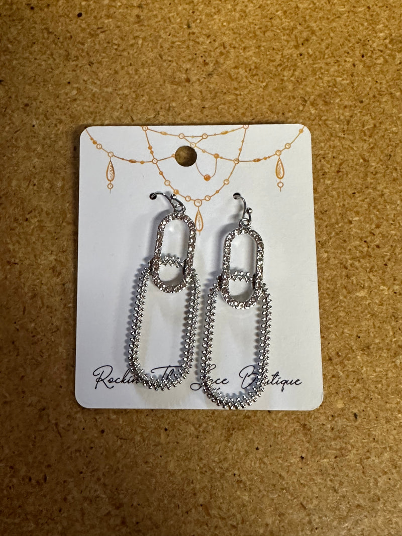 Silver chain earrings