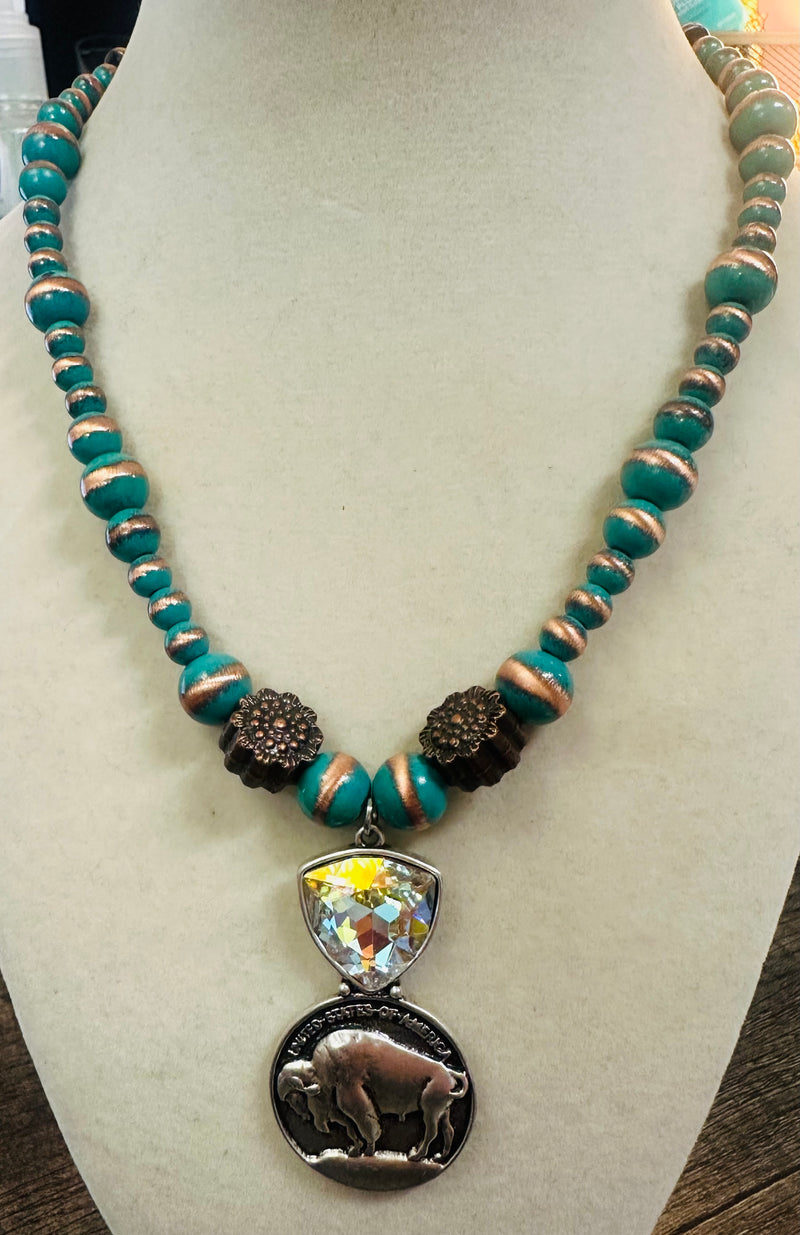 Buffalo Turquoise Stone Necklace