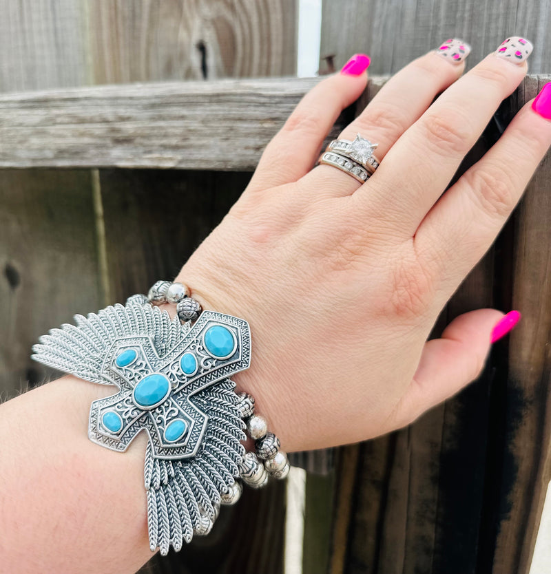 Vintage Wings Stretch Bracelet