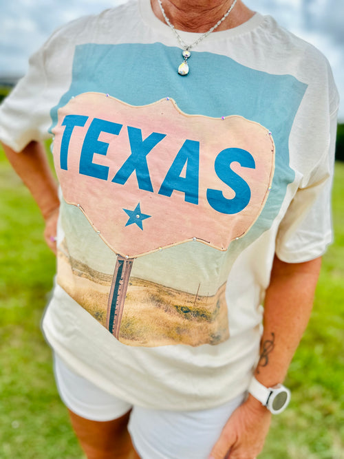 On The Road To Texas Rhinestone Tee
