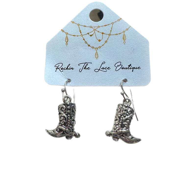 Silver Boot Earrings