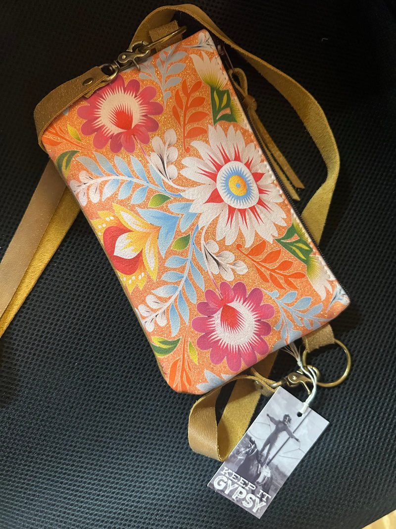 Orange Glitter Hide Crossbody