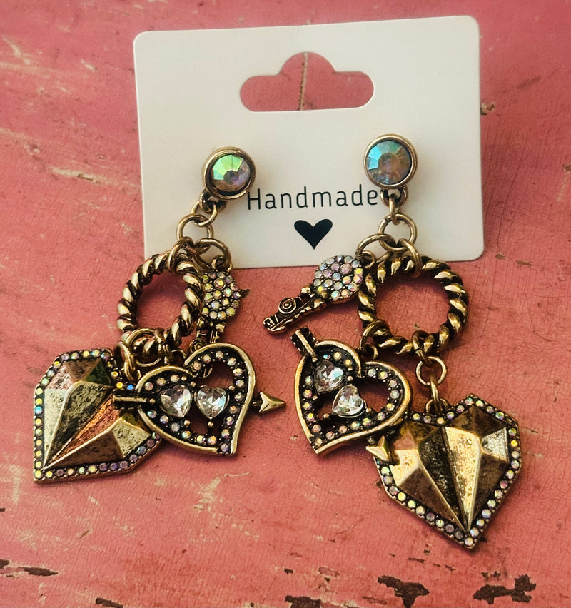 Key To My Heart Charm Earrings