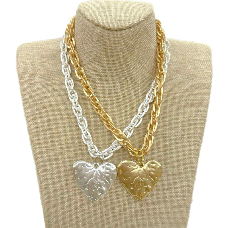 Crushed Heart Necklace