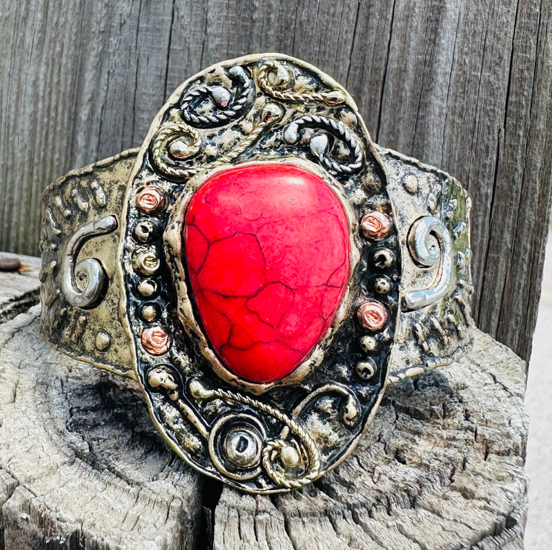 Vintage Red Stretch Bracelet