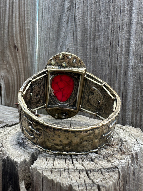 Vintage Red Stretch Bracelet