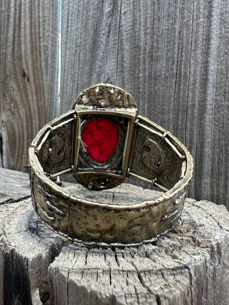 Vintage Red Stretch Bracelet
