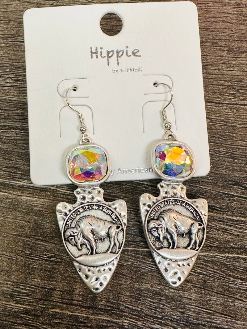 Buffalo Arrow Head Earrings