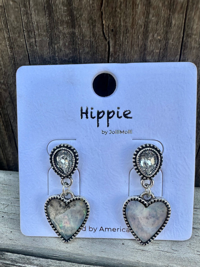 Iridescent Heart Earrings