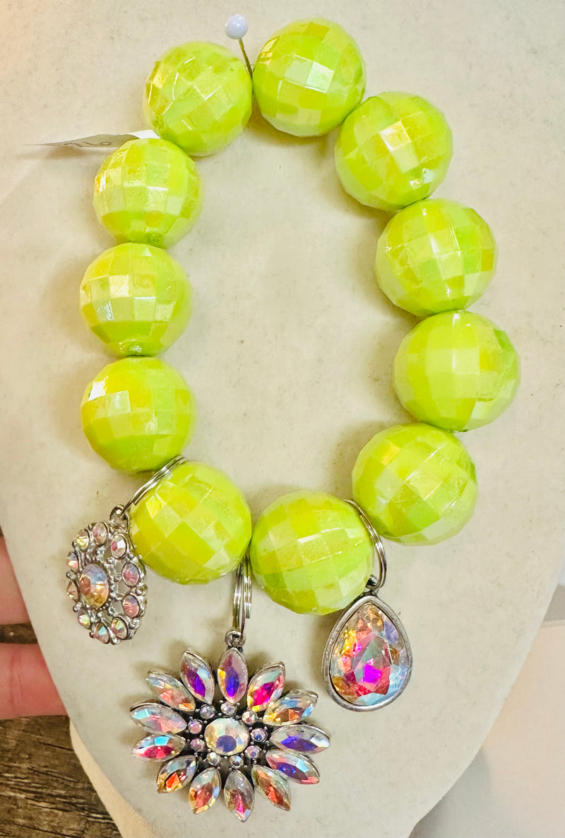 Lime Charm Stretch Bracelet