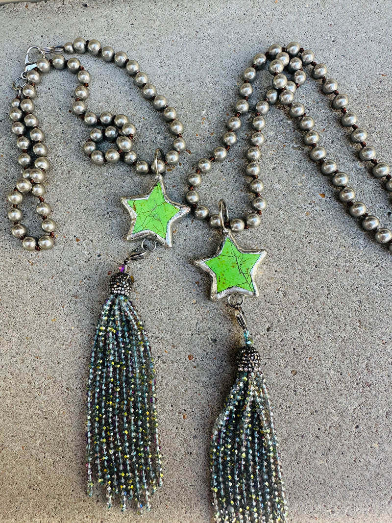 Shooting Star Necklace - Lime Green