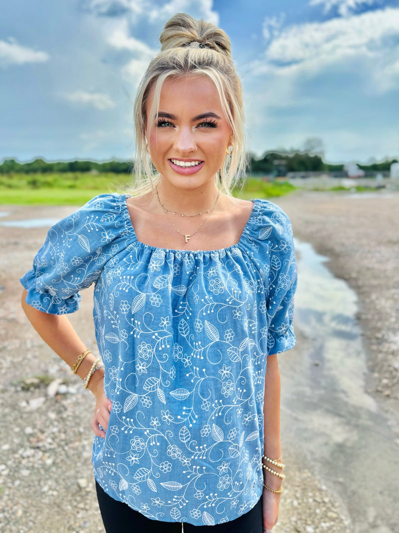 Porch Swing Denim Top