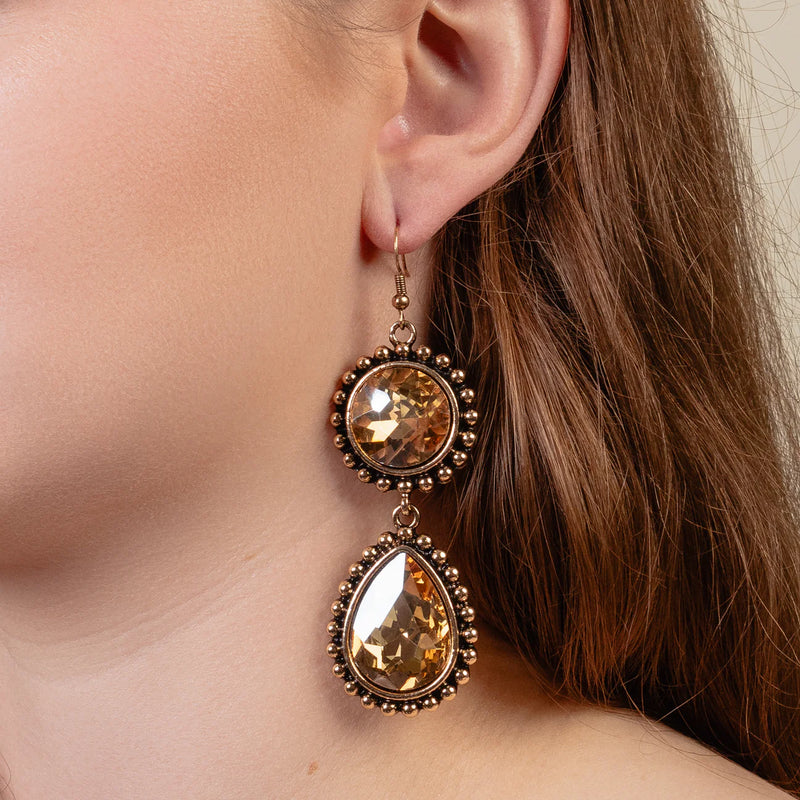 Bronze Stone Earrings