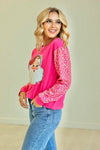 Pink Leopard Santa Long Sleeve