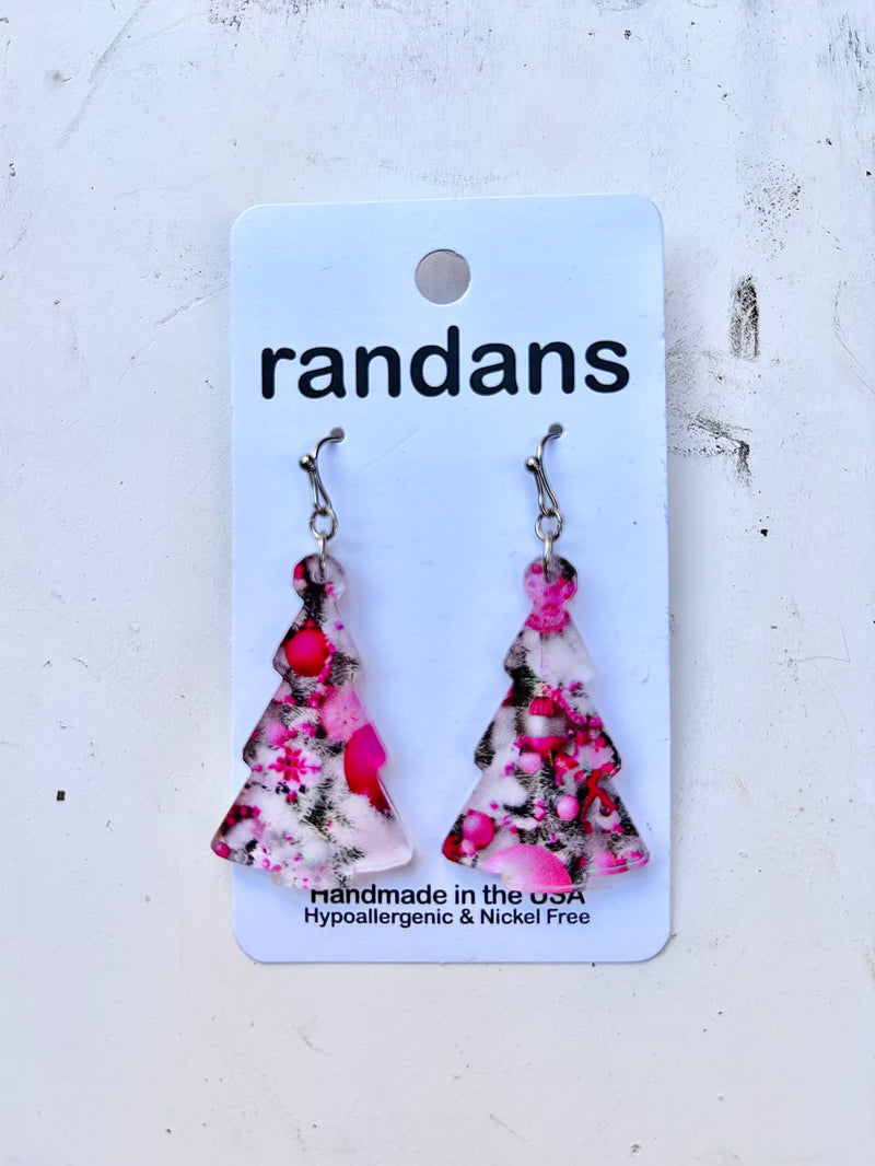 Decorative Christmas Tree Acrylic Earrings