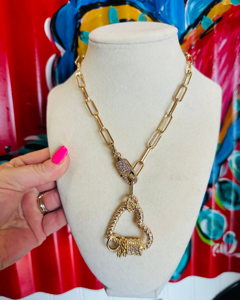 Rhinestone Heart Necklace
