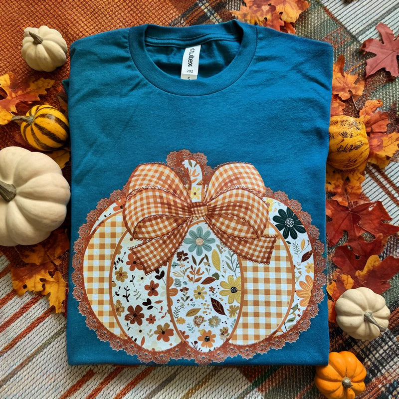 Floral Plaid Pumpkin