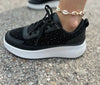 Dune Rhinestone Sneakers - Black