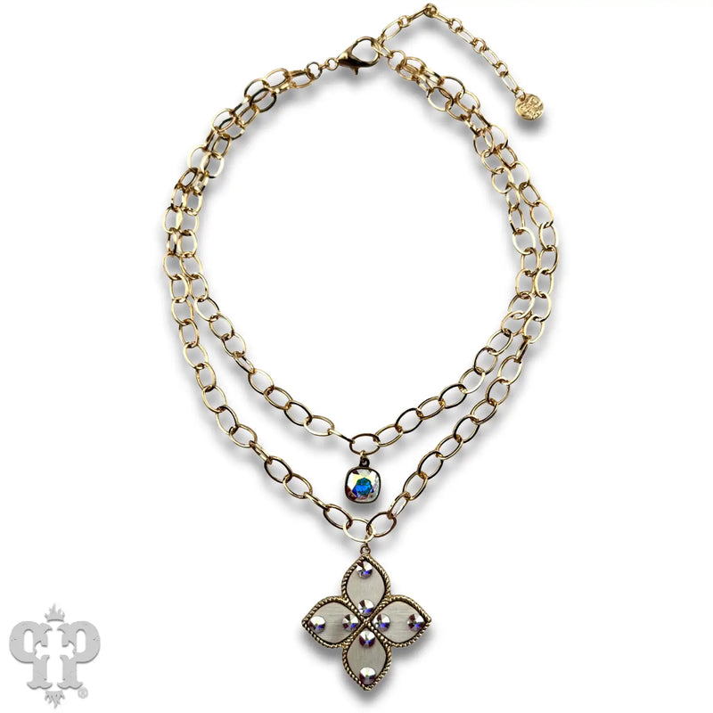 Double Decker Necklace - White
