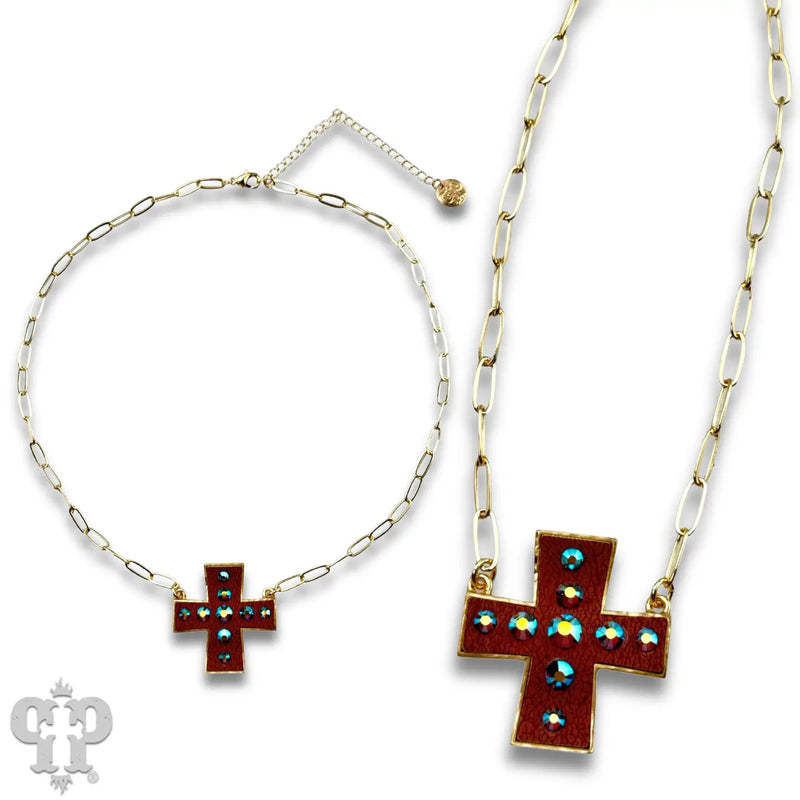 Brown Cross Necklace