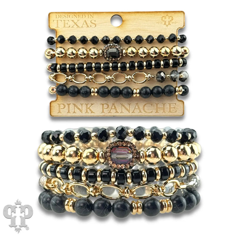 On The Dark Side Bracelet Set - Black