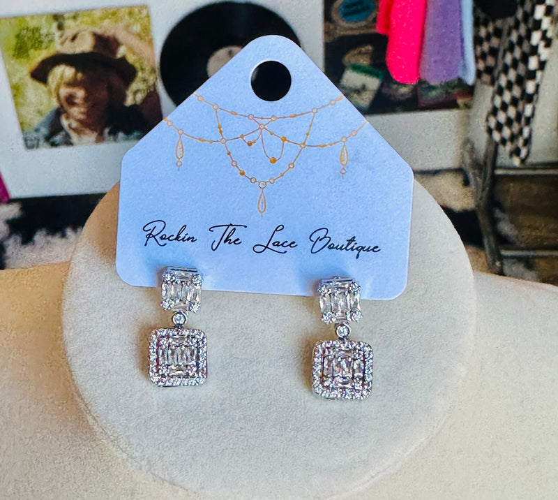 Double Rhinestone Earrings