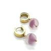 Sugarcloud Givré Glass Huggie Drop Earrings