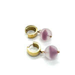 Sugarcloud Givré Glass Huggie Drop Earrings